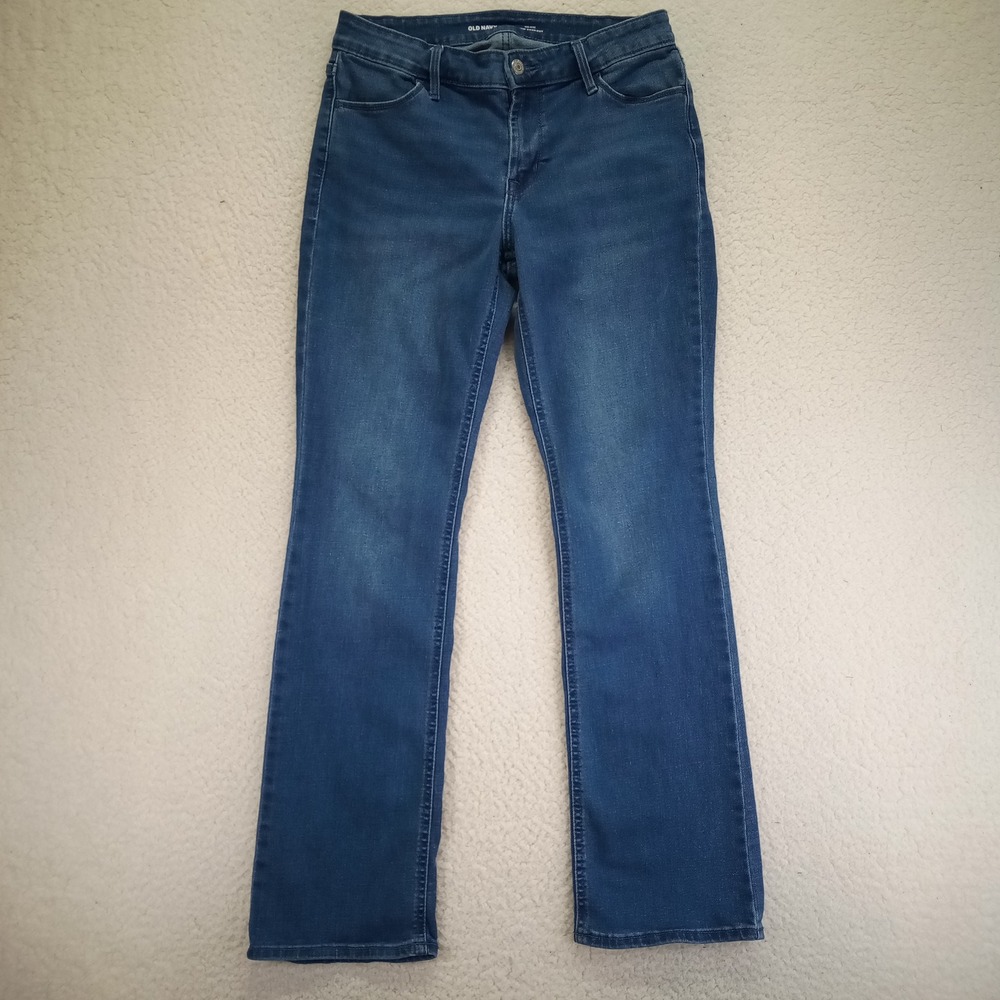 Old Navy Wow Boot-Cut Mid-Rise Jeans Womens 6 Medium Wash Blue Denim Stretch
